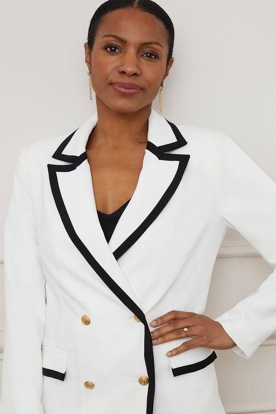 Wallis Ivory Tipped Double Breasted Blazer 2