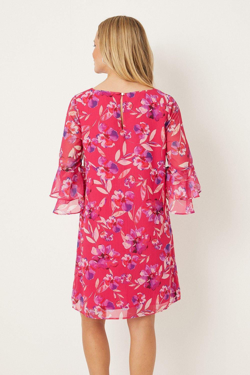 Wallis pink floral shift dress sale