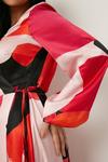 Wallis Petite Abstract Satin Wrap Midi Dress thumbnail 6