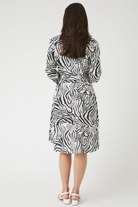 Wallis Zebra Print Linen Look Shirt Dress 3