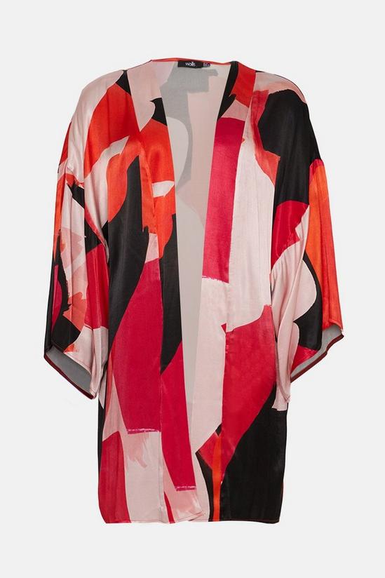 Wallis Abstract Print Viscose Satin Kimono 4