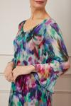 Wallis Silk Mix Abstract Floral Flute Sleeve Shift Dress thumbnail 4