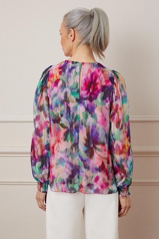 Wallis Silk Mix Abstract Floral Split Sleeve Top 3