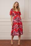 Wallis Jacquard Spot Floral Ruffle Sleeve Midi Dress thumbnail 1