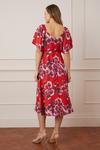 Wallis Jacquard Spot Floral Ruffle Sleeve Midi Dress thumbnail 3