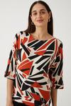 Wallis Multi Abstract Tie Front Jersey Top thumbnail 2