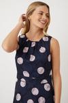 Wallis Petite Blush And Navy Spot Jacquard Midi Dress thumbnail 2