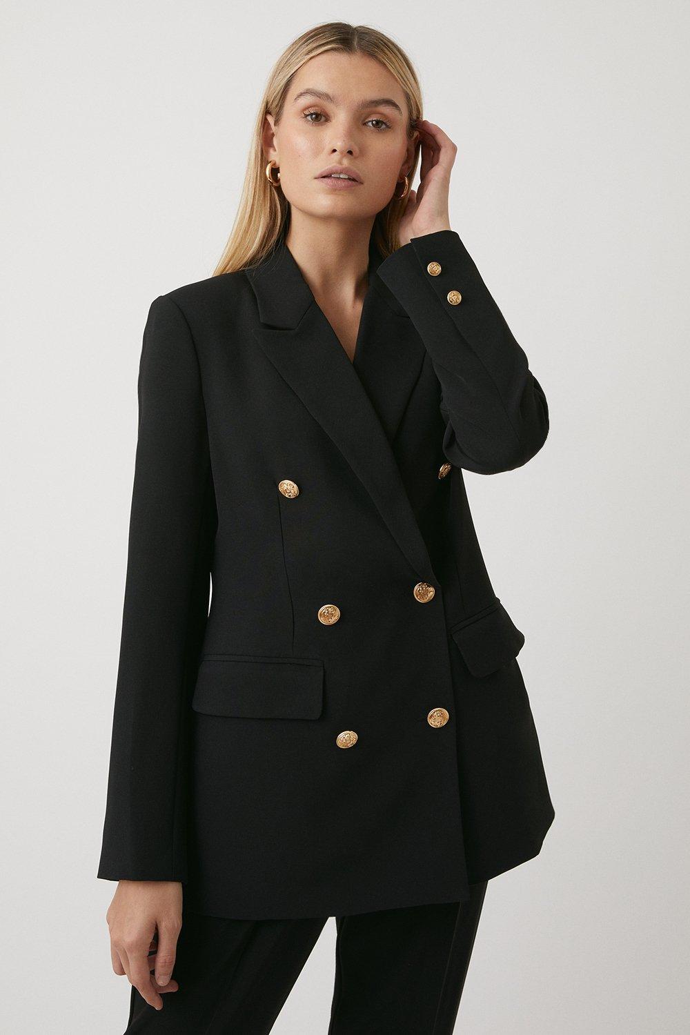 Womens Double Breasted Military Blazer