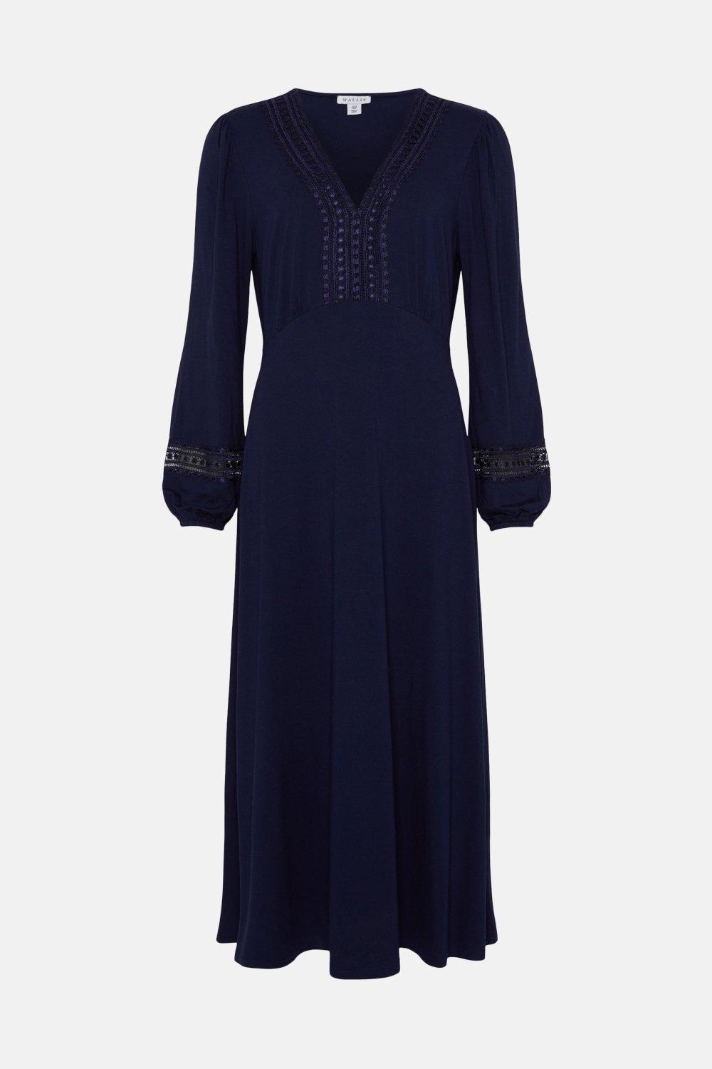 Wallis navy lace clearance dress