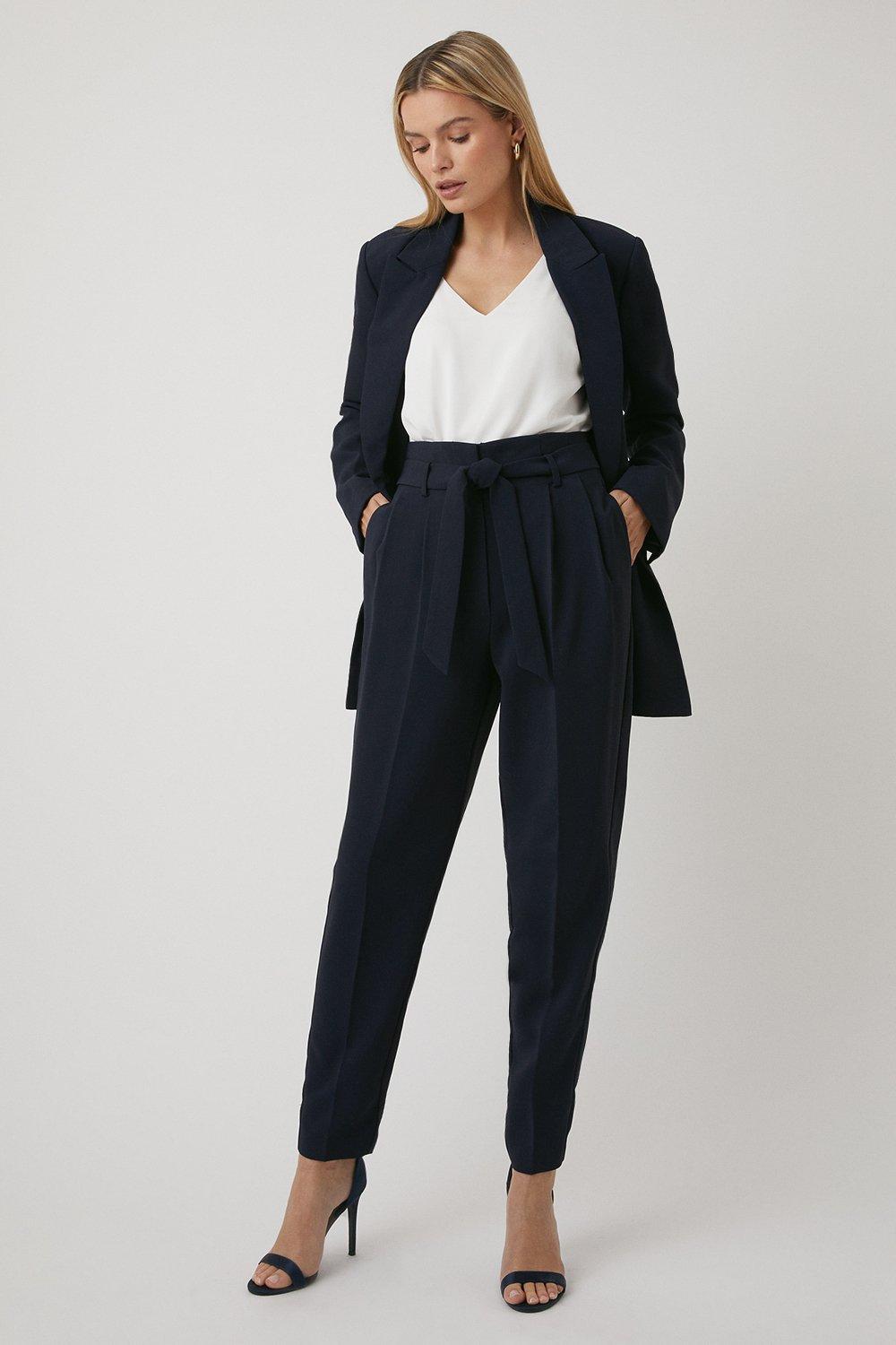 Womens Paperbag Belted Trousers