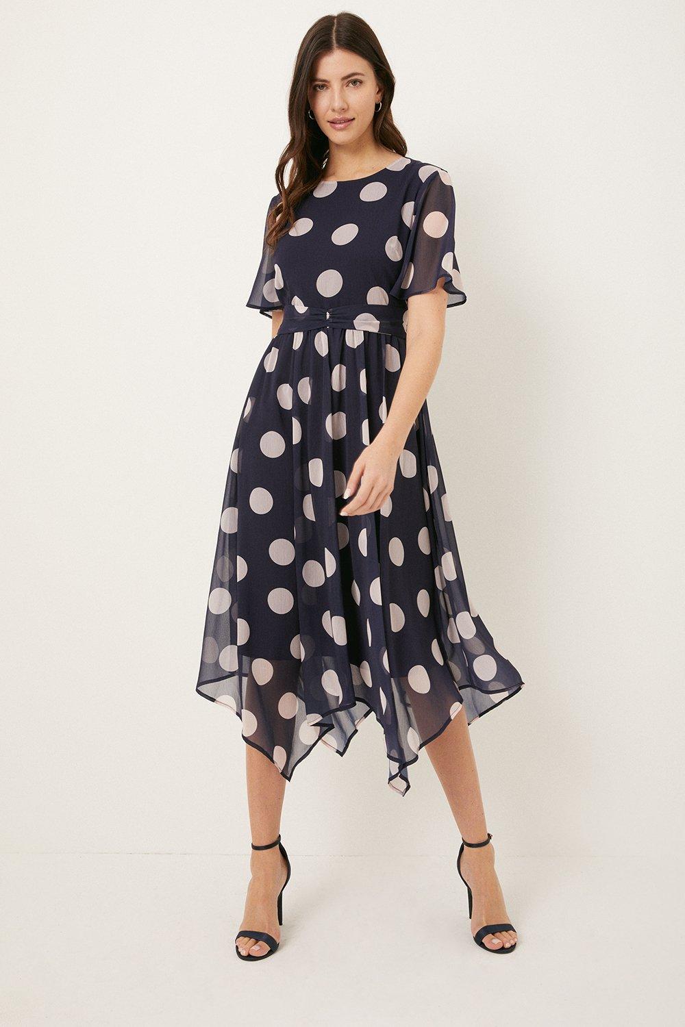 Oasis navy outlet spot dress