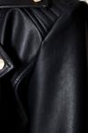 Wallis Petite Black Faux Leather Biker Jacket thumbnail 5