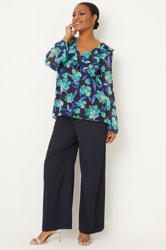 Wallis Tall Floral Ruffle Front Blouse 2