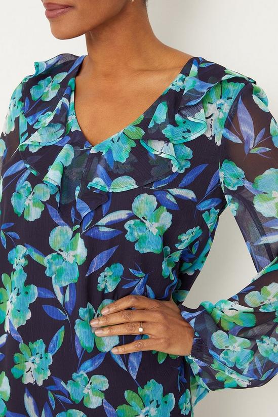 Wallis Tall Floral Ruffle Front Blouse 4