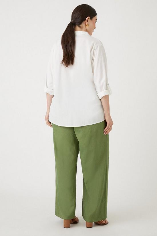 Wallis Curve Khaki Linen Look Trouser 3