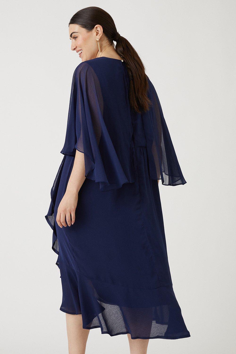 Navy clearance chiffon cape