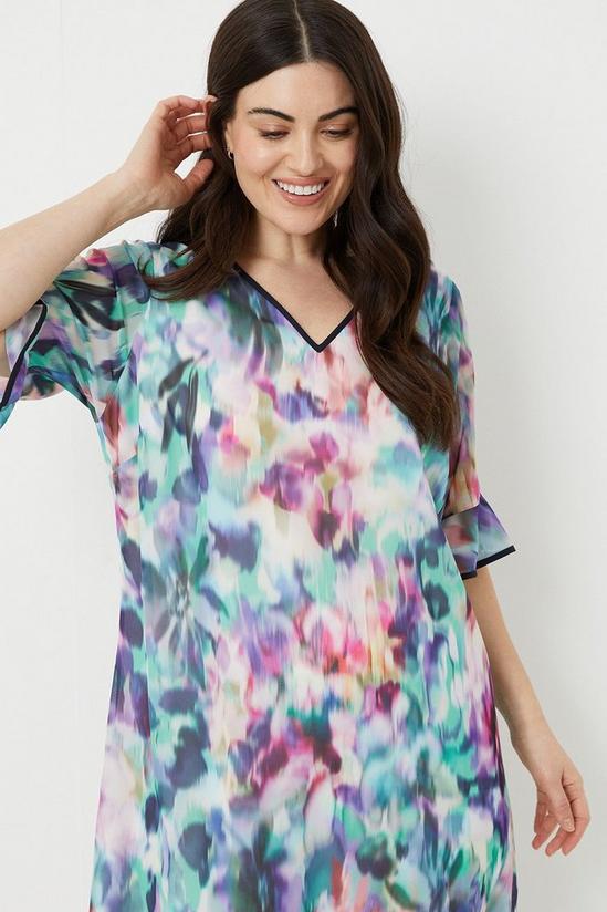 Wallis Curve Blurred Floral Print Shift Dress 3
