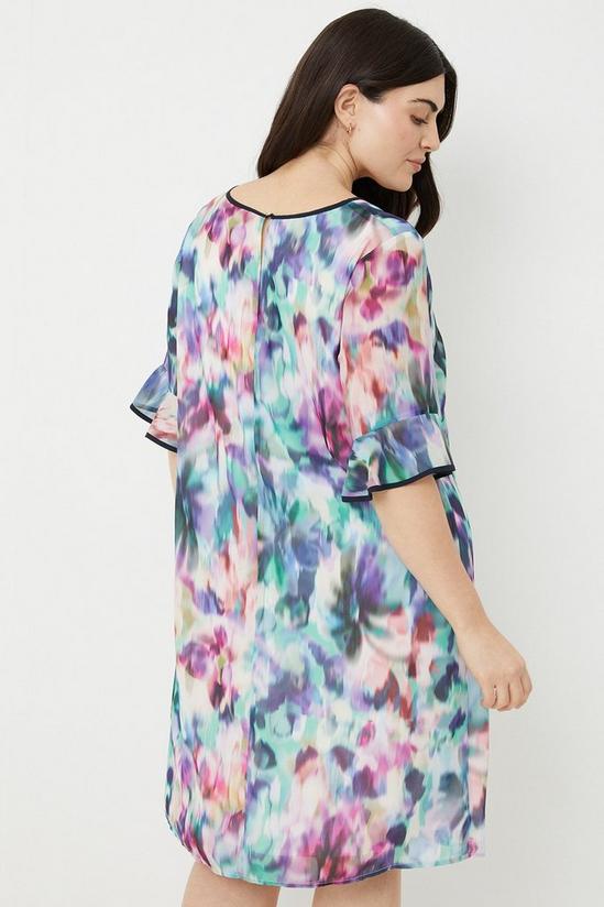 Wallis Curve Blurred Floral Print Shift Dress 4