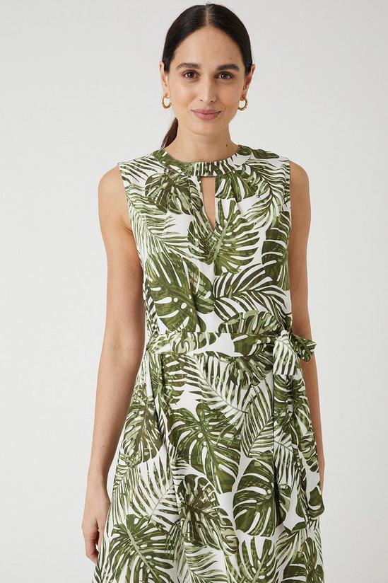 Wallis Tall Green Leaf Print Sleeveless Maxi Dress 2