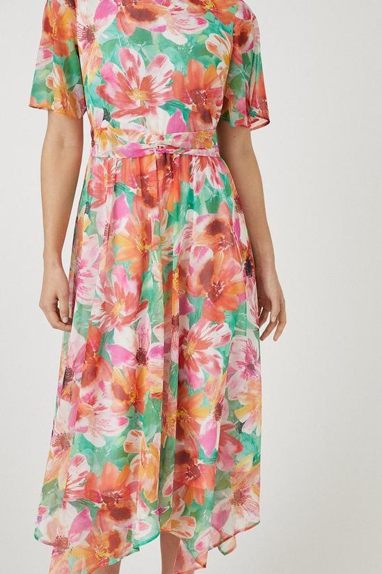 Wallis Green Floral Twist Front Dress 2