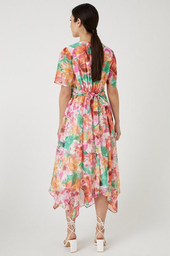 Wallis Green Floral Twist Front Dress 3