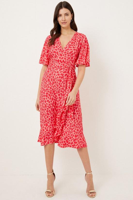 Wallis Pink Animal Print Wrap Dress 1