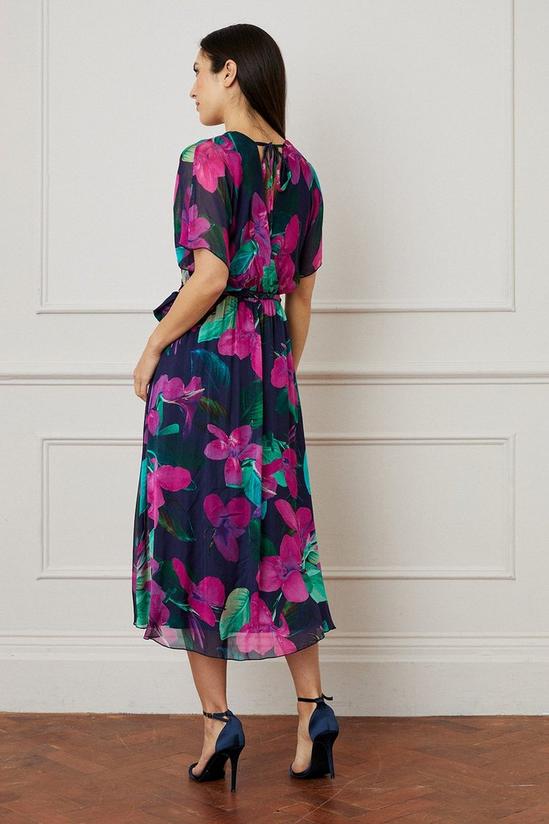 Wallis Floral Silk Mix Wrap Midi Dress 4
