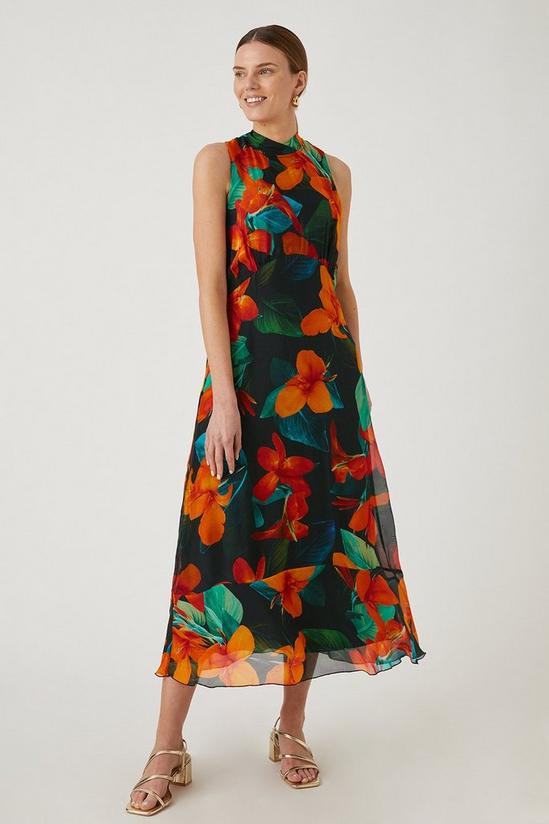 Wallis Floral Silk Mix Sleeveless Midaxi Dress 1