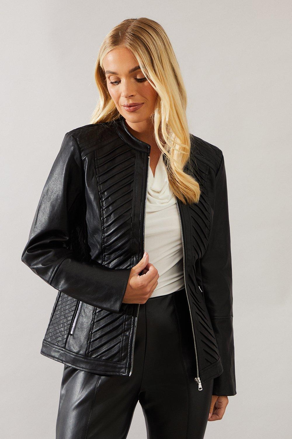 Wallis petite outlet leather jacket