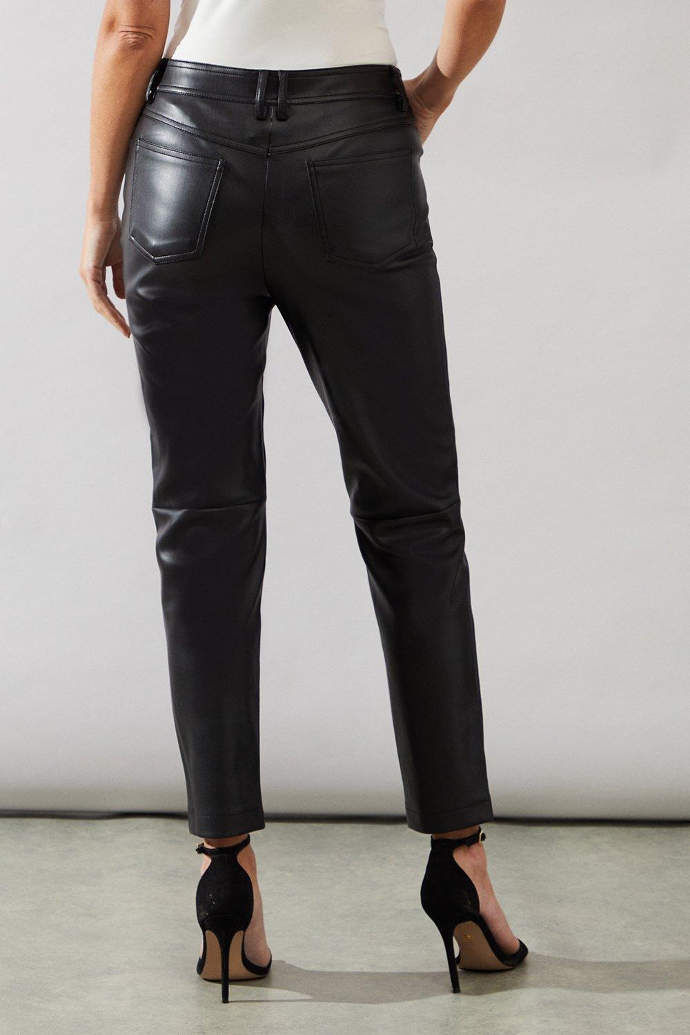 Petite leather 2024 trousers uk