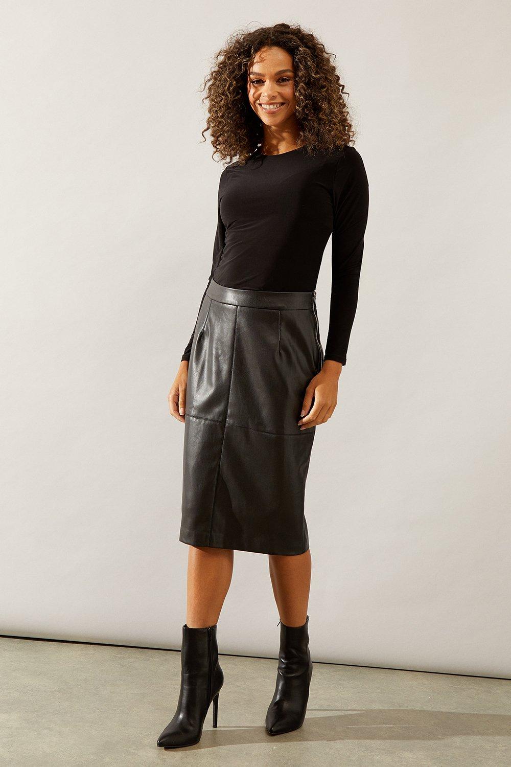 Faux leather hotsell pencil skirt 7xl