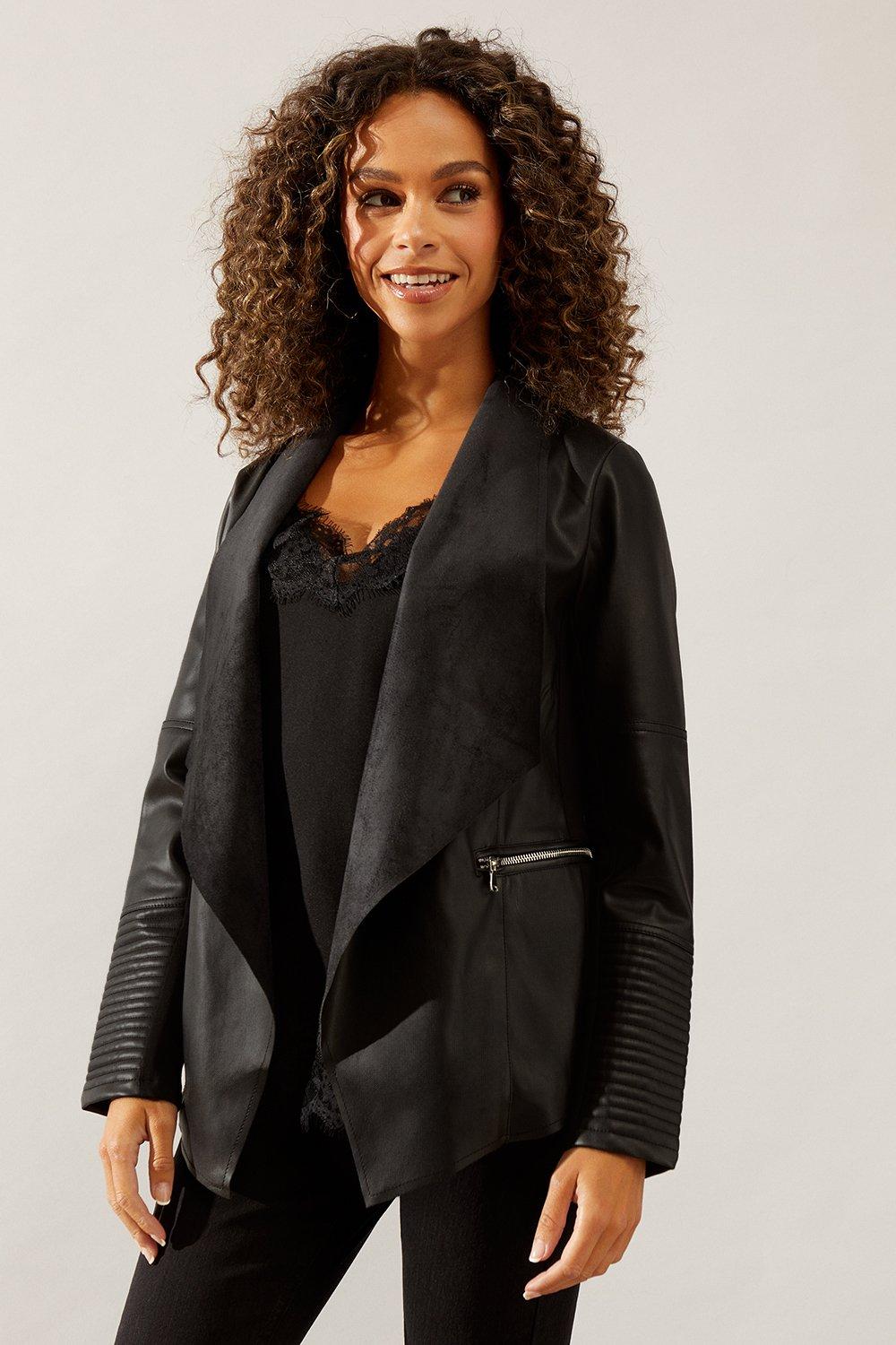 Soft leather deals waterfall jacket