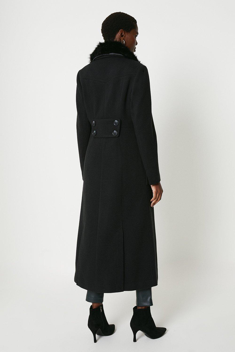 Calvin klein faux fur maxi outlet coat