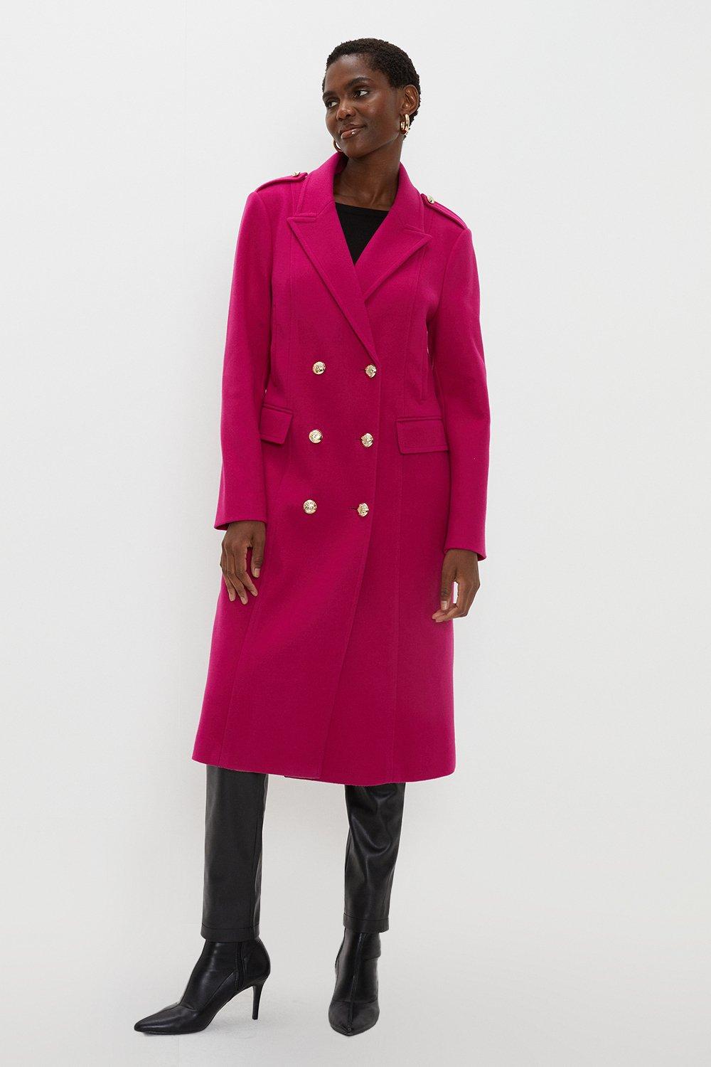 Jackets Coats Pink Military Double Breasted Coat Wallis