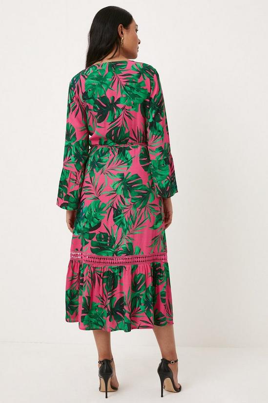 Wallis Petite Pink Palm Wrap Dress 3