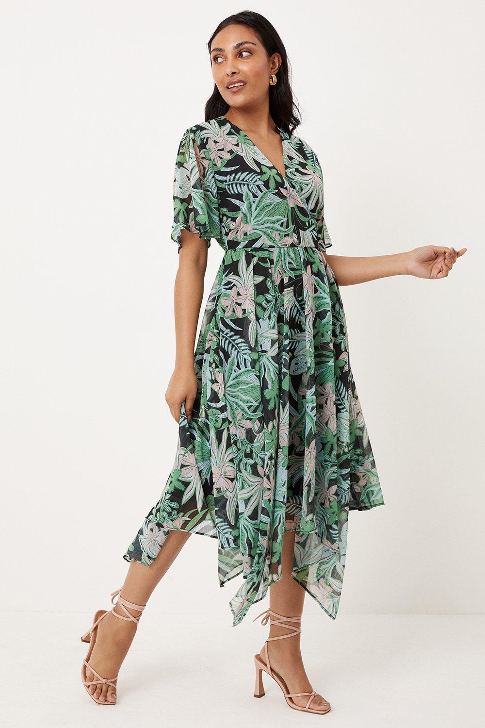 Ax paris curve tropical wrap outlet dress