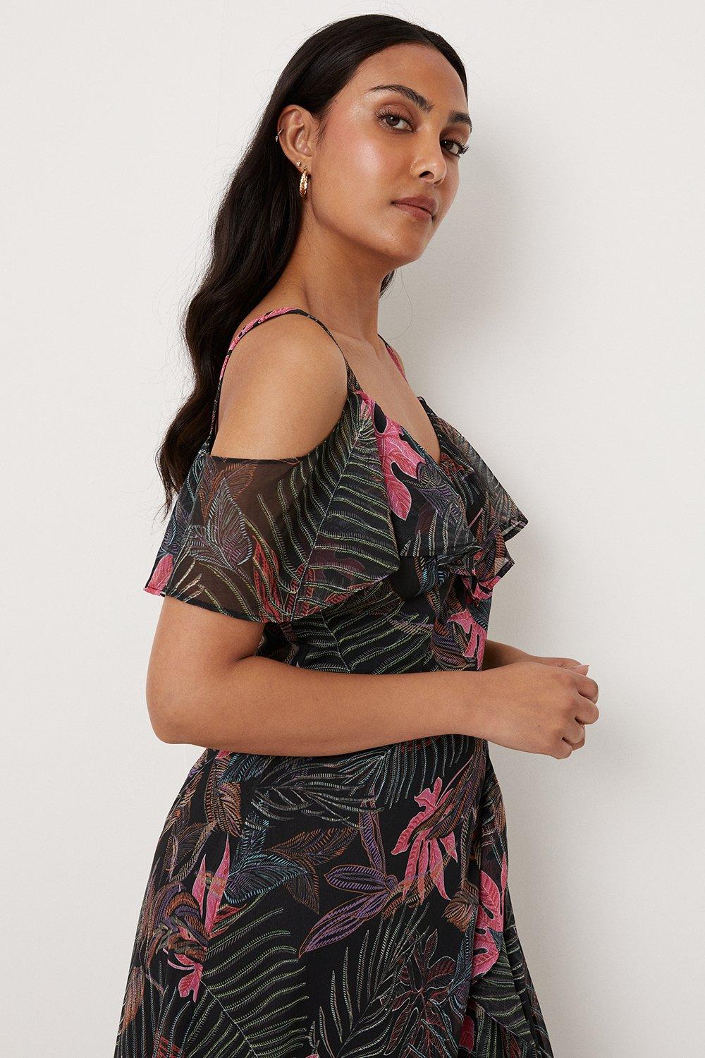 Wallis palm shop print dress