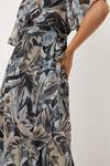 Wallis Petite Neutral Palm Print Flutter Sleeve Wrap Dress thumbnail 2