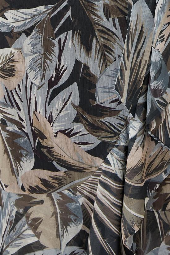 Wallis Petite Neutral Palm Print Flutter Sleeve Wrap Dress 4