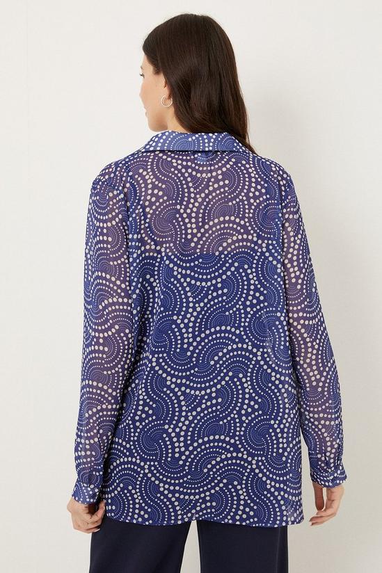 Wallis Tall Cobalt Spot Swirl Print Shirt 3