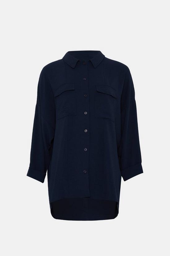 Wallis Tall Navy Relaxed Fit Utility Shirt 4