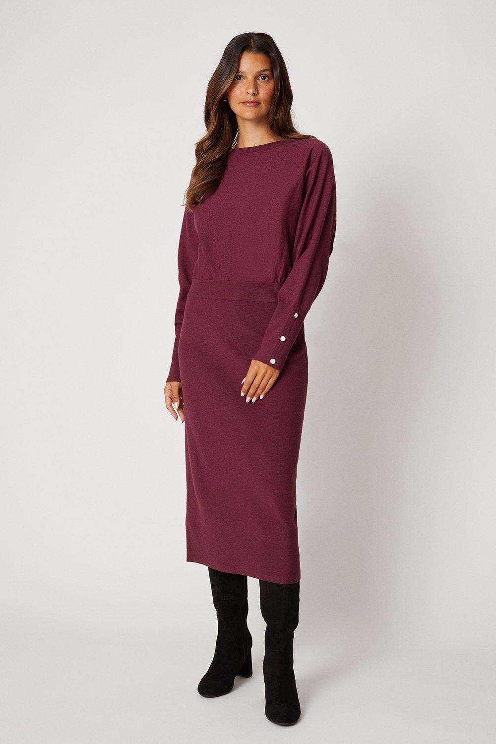 Womens Batwing Knitted Dress