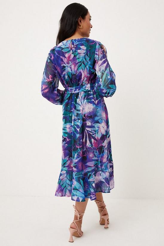 Wallis Petite Printed Slit Sleeve Wrap Midi Dress 3