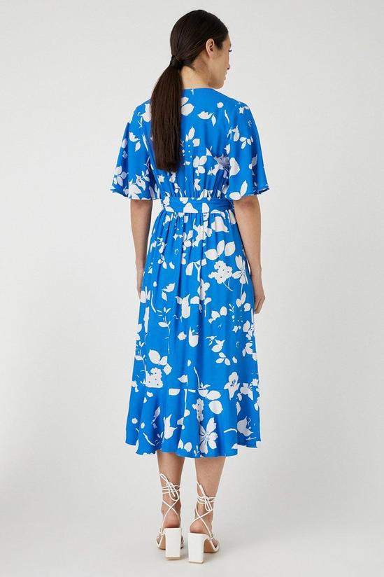 Wallis Blue Floral Wrap Dress 3