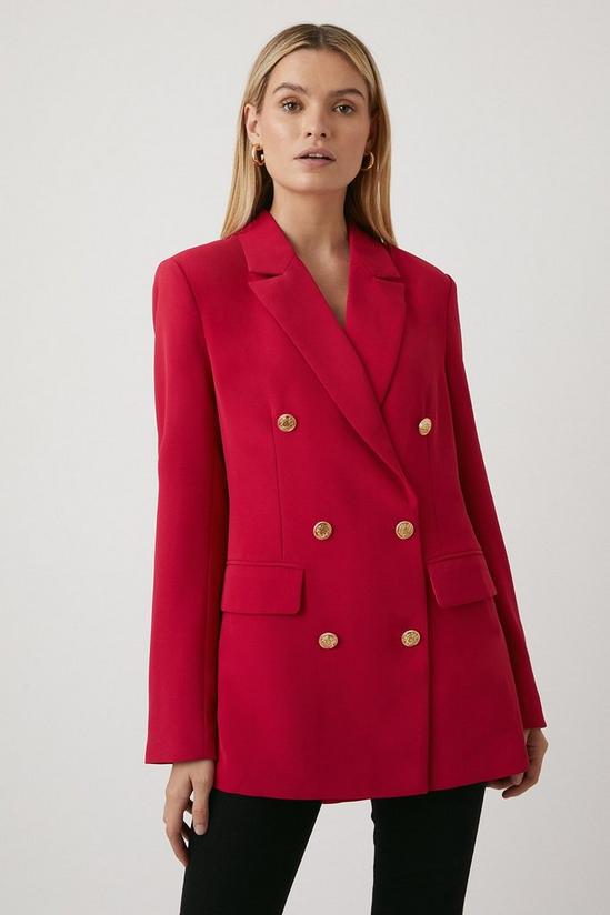 Wallis Pink Double Breasted Military Blazer 1