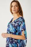 Wallis Tall Blue Floral Split Sleeve Overlay Shift Dress thumbnail 2
