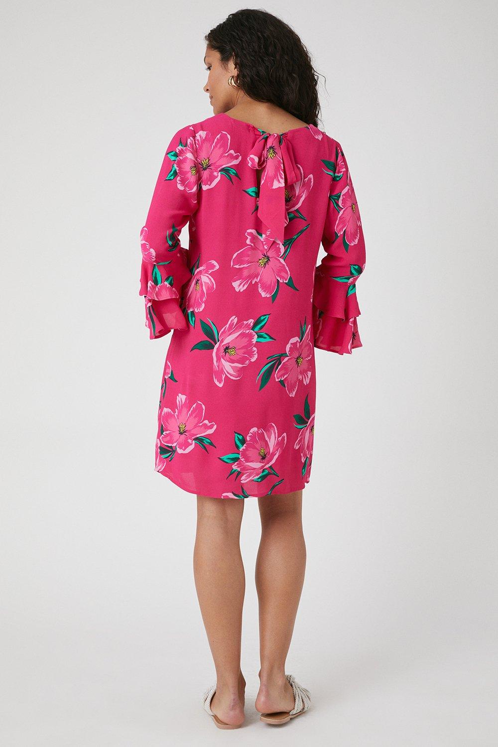 Elizabeth Crosby Pippa Ruffle Faux Wrap Dress in Rose - Size XS