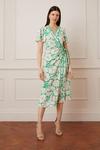 Wallis Floral Contrast Piping Wrap Midi Dress thumbnail 1