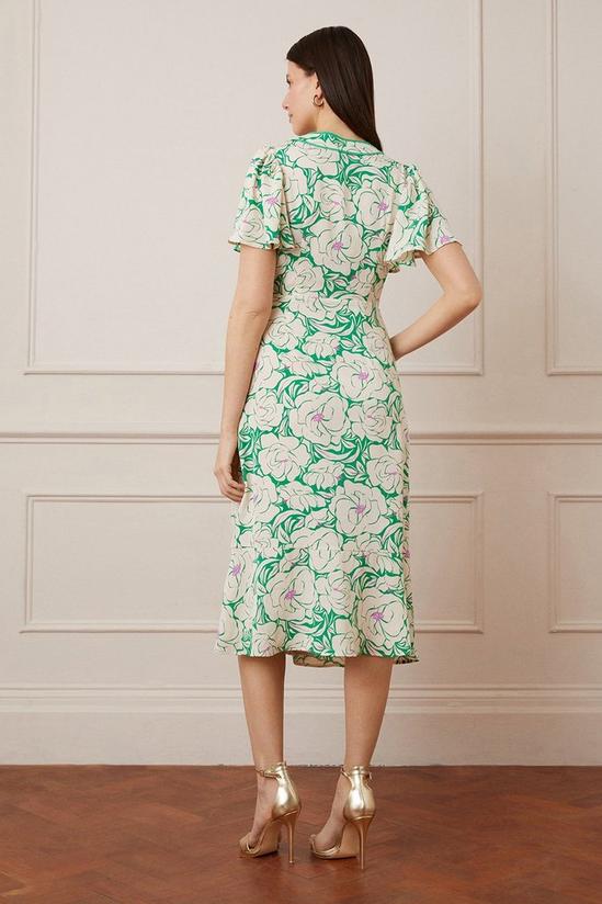 Wallis Floral Contrast Piping Wrap Midi Dress 3