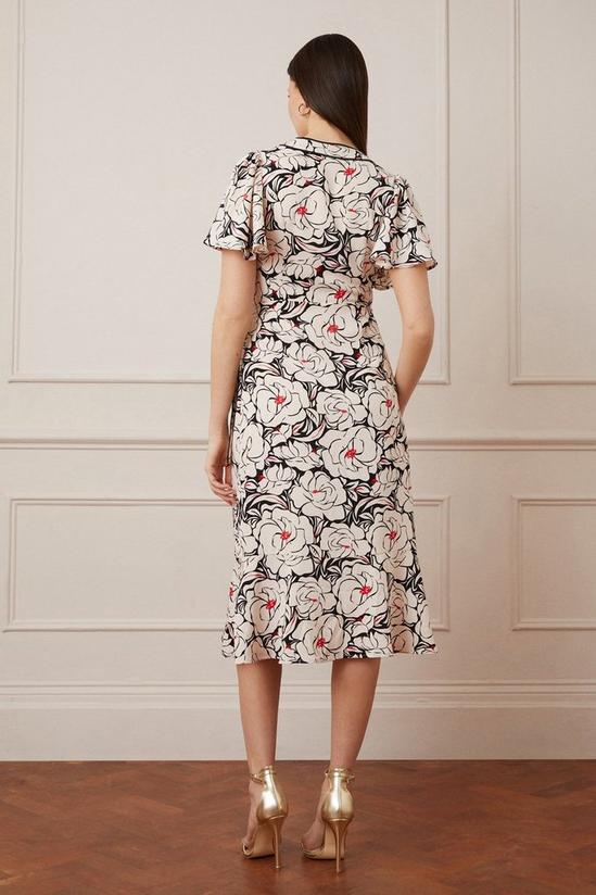 Wallis Floral Contrast Piping Wrap Midi Dress 3